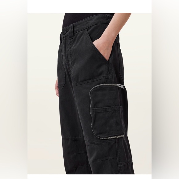 All Saints Florence Cargo Jogger Pants Washed Black , size 12 - Picture 8 of 15